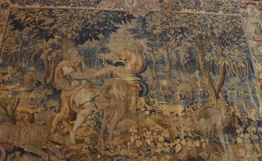 Seville, İspanya 03.25.2019: Las Duenas Sarayı 'nda (Palacio de las Duenas Sarayı) Cuadrado Meydanı)