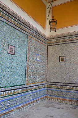 Seville, İspanya 03.25.2019: Sevilla, Endülüs, İspanya 'da Casa de Pilatos