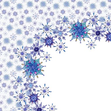 Noel suluboya kar taneleri arka plan. Dekoratif kar taneleri sorunsuz suluboya desen, kış teması. Dikişsiz desen-ebilmek var olmak kullanılmış için desen dolgularını, web sayfası arka planı, yüzey dokuları