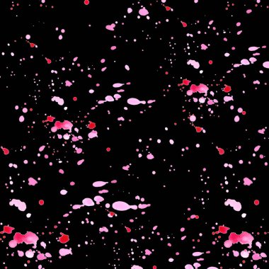 Su sıçramalarına ve damla ile sulu boya Dikişsiz desen. Koyu arka plan üzerinde izole