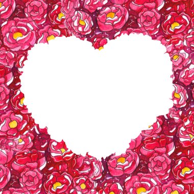 Suluboya el çiçek çizilmiş romantik şablonu. Düğün davetiyeleri, duvar afişleri, dijital projeler, scrapbooking, kartları, Tekstil için dekorasyon için mükemmel tasarım.