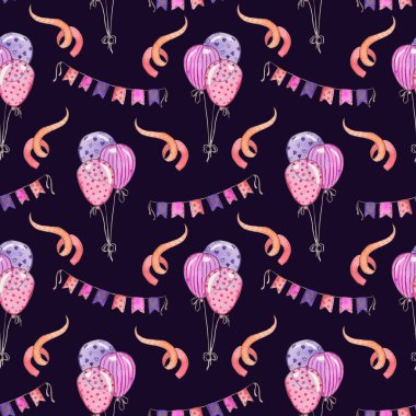 Tatil dekorasyon ile sulu boya Dikişsiz desen. Mükemmel kartları, tasarımı, ambalaj kağıdı veya tekstil