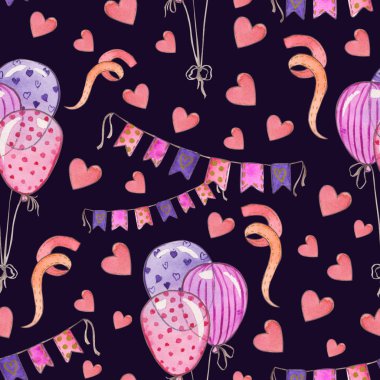 Tatil dekorasyon ile sulu boya Dikişsiz desen. Mükemmel kartları, tasarımı, ambalaj kağıdı veya tekstil