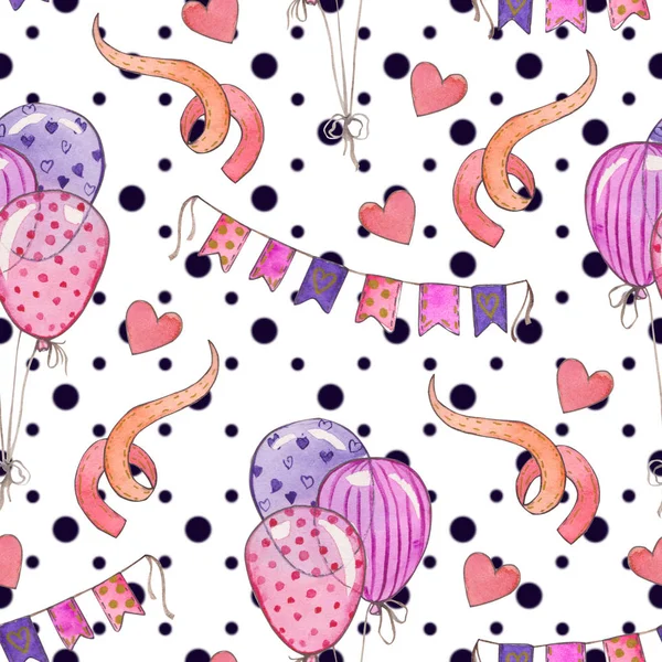 Tatil dekorasyon ile sulu boya Dikişsiz desen. Mükemmel kartları, tasarımı, ambalaj kağıdı veya tekstil