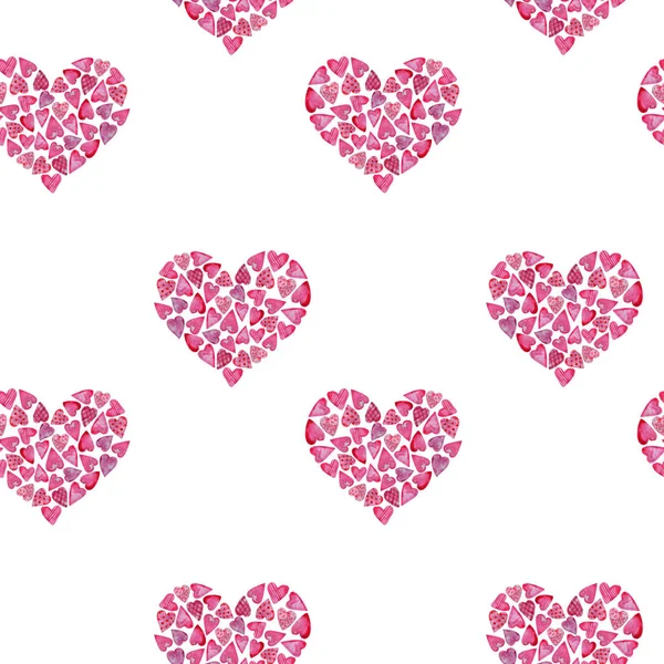 Watercolor Seamless Pattern Hearts Perfect Cards Design Wrapping Paper Textile — Stock Photo, Image