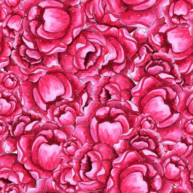 Pembe şakayık çiçekleri ile sulu boya Dikişsiz desen. Düğün davetiyeleri, duvar afişleri, dijital projeler, scrapbooking, kartları, Tekstil için dekorasyon için mükemmel tasarım