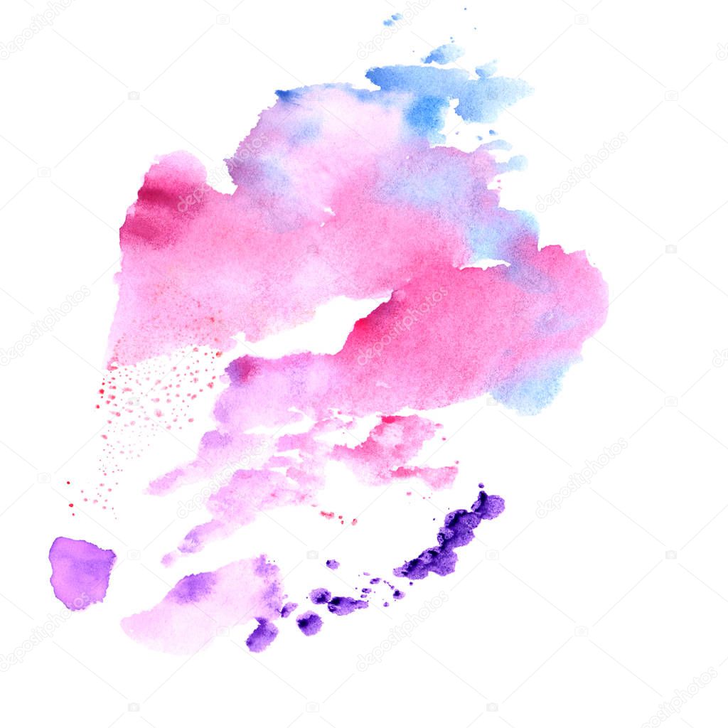 Watercolor texture isolated on a white background.