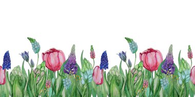 Suluboya bahar çiçekleri şablonu. Metniniz için güzel kart yer ile. Düğün tasarım için dekoratif çelenk