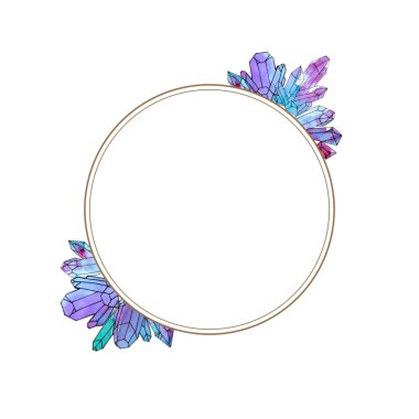 El boyalı suluboya kristalleri şablonu