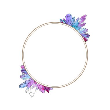 El boyalı suluboya kristalleri şablonu