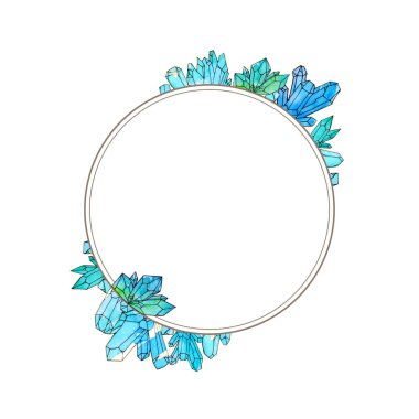 El boyaması suluboya kristalleri şablon beyaz arka plan üzerinde izole.