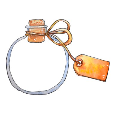 El boyaması suluboya uzay elemanları.