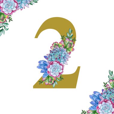 Çiçek suluboya numaraları sanat. 