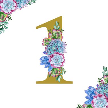 Çiçek suluboya numaraları sanat. 