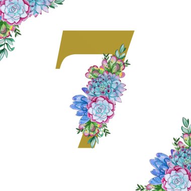 Çiçek suluboya numaraları sanat. 