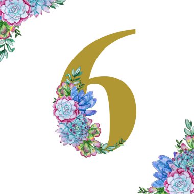 Çiçek suluboya numaraları sanat. 