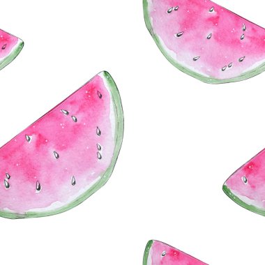 El boyalı suluboya pembe karpuz Dikişsiz desen