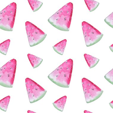 El boyalı suluboya pembe karpuz Dikişsiz desen