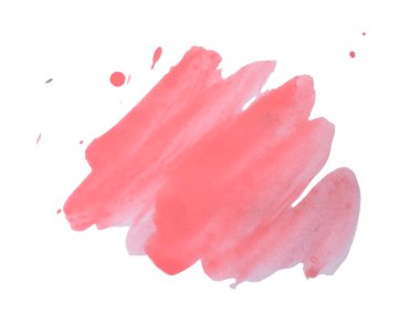 El beyaz bir arka plan üzerinde izole Akrilik doku boyalı. Pembe renkte şekil. Dekorasyon, lable tasarım, logo, kartlar için mükemmel