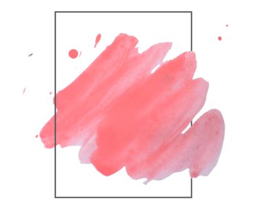 Geometrik çerçeve, kuru pürüzlü kenarları ile izole vuruş ile soyut el boyalı dokulu akrilik fırça arka plan. Dekorasyon, lable tasarım, logo, kartlar için mükemmel