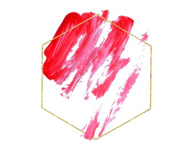 Geometrik çerçeve, kuru pürüzlü kenarları ile izole vuruş ile soyut el boyalı dokulu akrilik fırça arka plan. Dekorasyon, lable tasarım, logo, kartlar için mükemmel