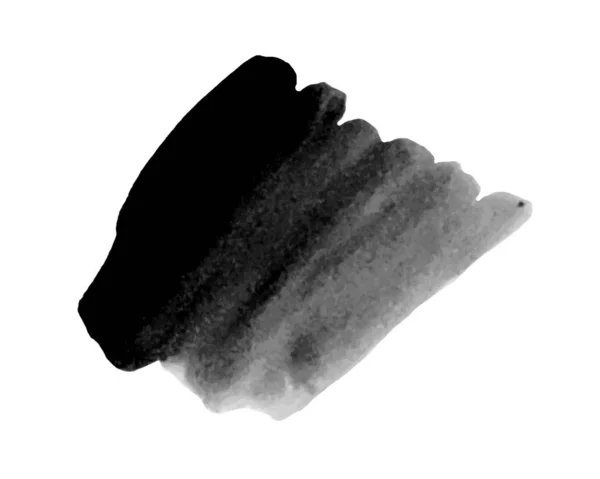 手绘丙烯酸纹理隔离在白色背景上 黑色形状 完美的装饰 可装饰设计 — 图库照片
