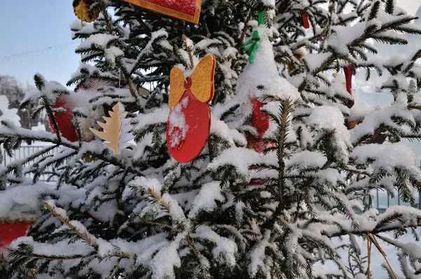 Kış. Snow.Christmas ağaç.