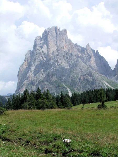 Top Rock Panorama Landschap Van Hoge Bergen Zuid Tirol Italië — Stockfoto