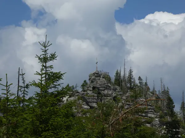 Большая Скала Ландшафте Баварского Леса Европе Германия — стоковое фото