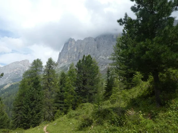 Cume Rocha Panorama Paisagem Das Altas Montanhas Sul Tirol Itália — Fotografia de Stock