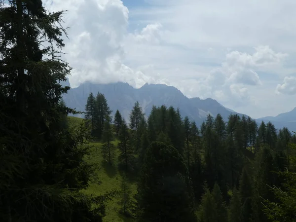 Cume Rocha Panorama Paisagem Das Altas Montanhas Sul Tirol Itália — Fotografia de Stock