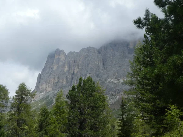 Toppmötet Rock Panorama Landskap Med Höga Berg Södra Tyrol Italien — Stockfoto