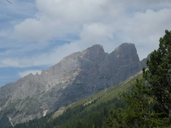 Cume Rocha Panorama Paisagem Das Altas Montanhas Sul Tirol Itália — Fotografia de Stock