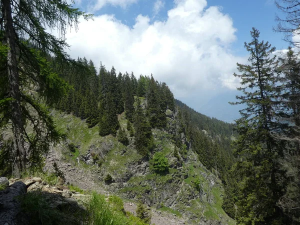 Top Van Rots Panorama Landschap Van Hoge Bergen Zuid Tirol — Stockfoto