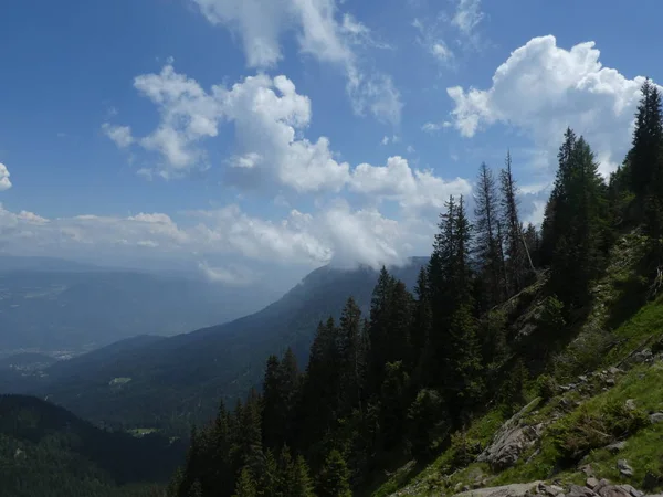 Top Van Rots Panorama Landschap Van Hoge Bergen Zuid Tirol — Stockfoto