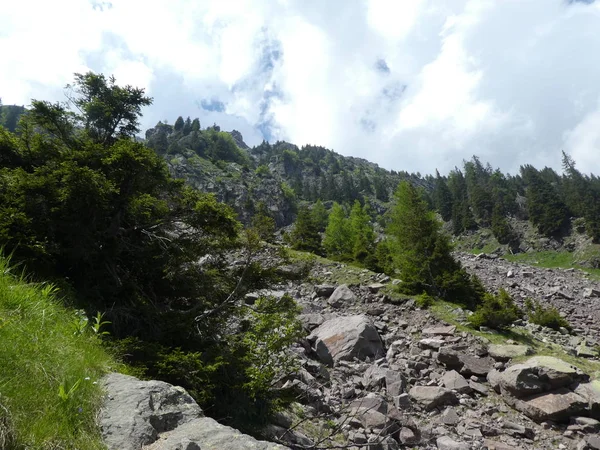 Gipfel Felsenpanorama Landschaft Des Hochgebirges Südtirol Italien Europa Mit Wolken — Stockfoto