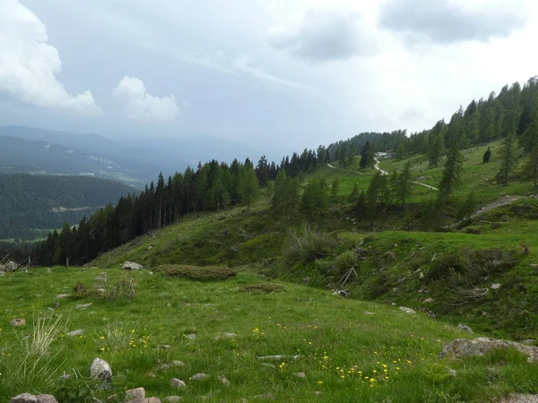 Toppmötet Rock Panorama Landskap Bergen Södra Tyrol Italien Europa Med — Stockfoto