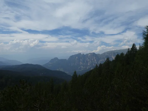 Cimeira Rock Panorama Paisagem Das Altas Montanhas Sul Tirol Itália — Fotografia de Stock