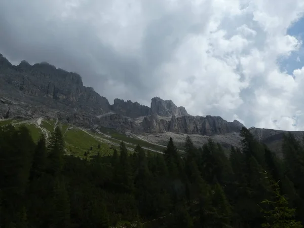 Toppmötet Rock Panorama Landskap Höga Bergen Södra Tyrol Italien Europa — Stockfoto