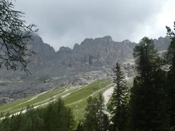 Sommet Rocher Panorama Paysage Des Hautes Montagnes Dans Sud Tyrol — Photo