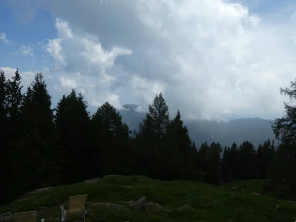 Gipfelfelsen Panoramalandschaft Des Hochgebirges Südtirol Italien Europa Mit Wolken Und — Stockfoto