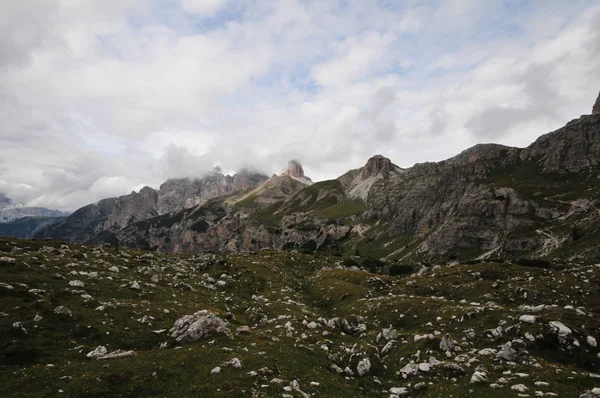 Dolomite Alps Summit Rock Panorama Landscape High Mountains Italy Europe — Stock Photo, Image