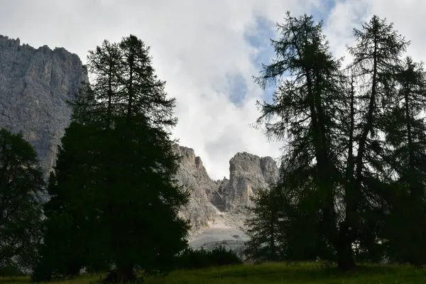 Toppmötet Rock Panorama Landskap Bergen Södra Tyrol Italien Europa Himlen — Stockfoto