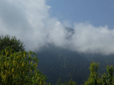 zirve rock Dağları'nın Güney Tirol İtalya Avrupa'nın bulutlar bulutlar sis