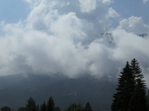 Toppmötet Rock Bergen Södra Tyrol Italien Europa Moln Moln Dimma — Stockfoto