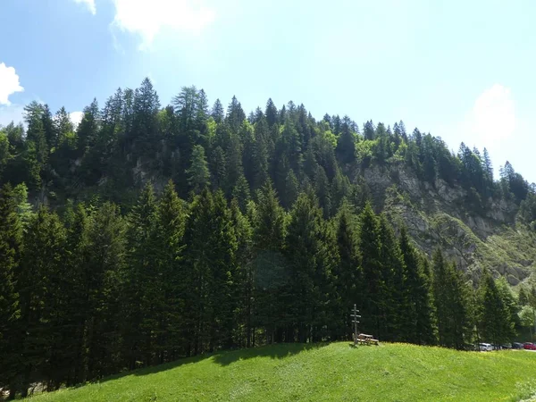 Top Van Rots Panorama Landschap Van Hoge Bergen Zuid Tirol — Stockfoto