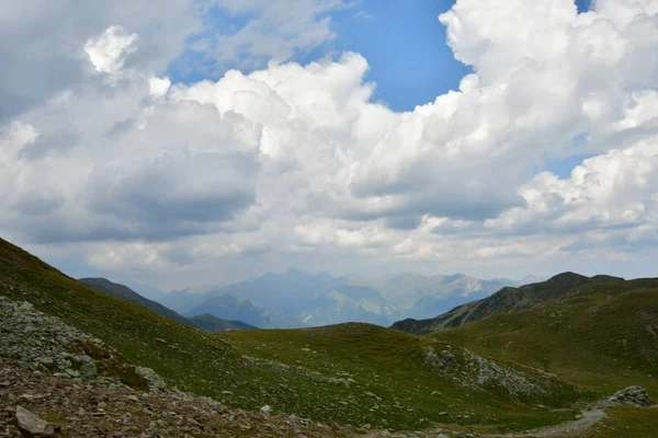 Top Van Rots Panorama Landsape Van Hoge Bergen Zuid Tirol — Stockfoto