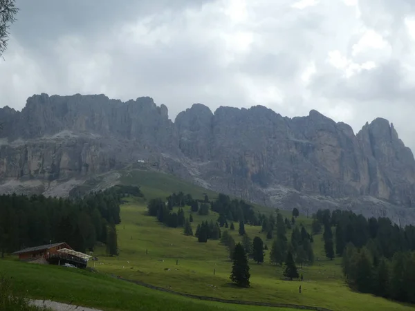 Toppmötet Rock Panorama Landskap Bergen Södra Tyrol Italien Europa Moln — Stockfoto