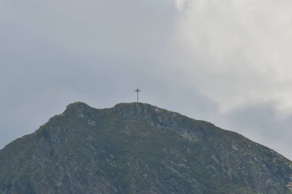 Top Van Rots Panorama Landschap Van Bergen Zuid Tirol Italië — Stockfoto