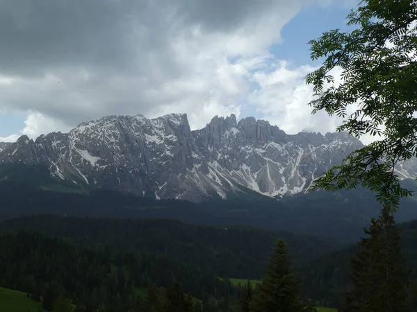 Zirve Rock Panorama Manzara Dağları Nın Güney Tirol Talya Avrupa — Stok fotoğraf